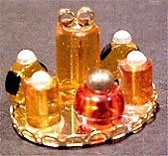 Dollhouse Miniature Small Perfume Tray - Amber